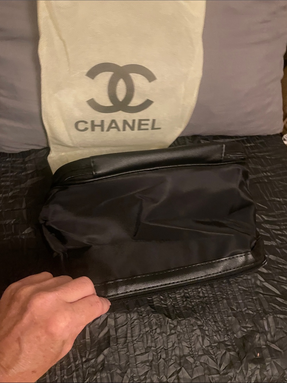 GWP Black Nylon Toiletry Pouch with White CC Logo - Picture 12 of 17